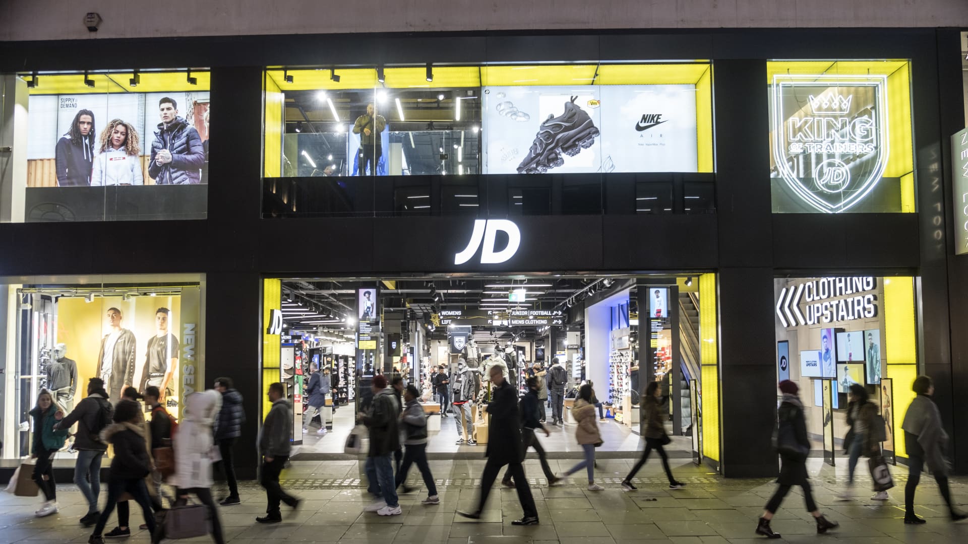 A JD sports store seen in London famous Oxford street.