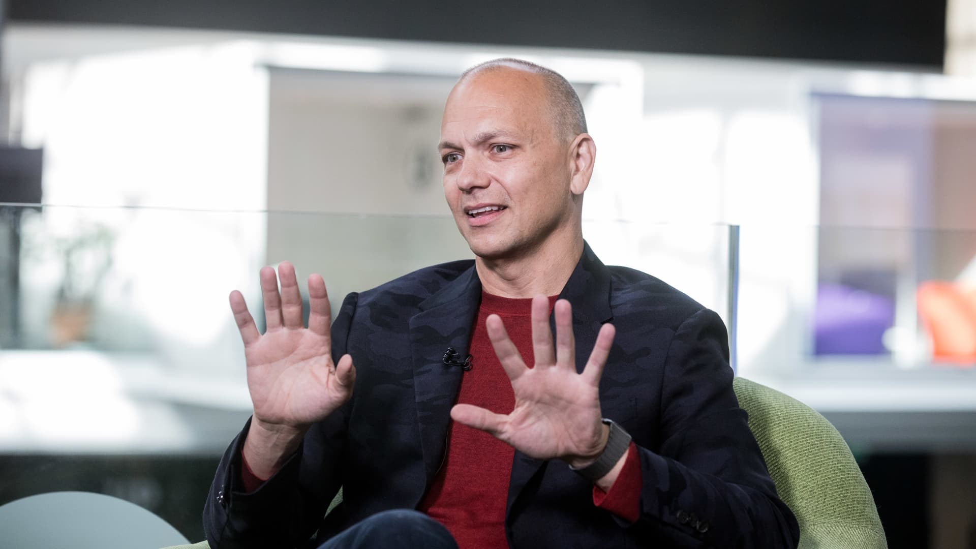 Tony Fadell, co-founder of Nest Labs Inc., speaks during a Bloomberg Television interview in Paris, France, 2017.