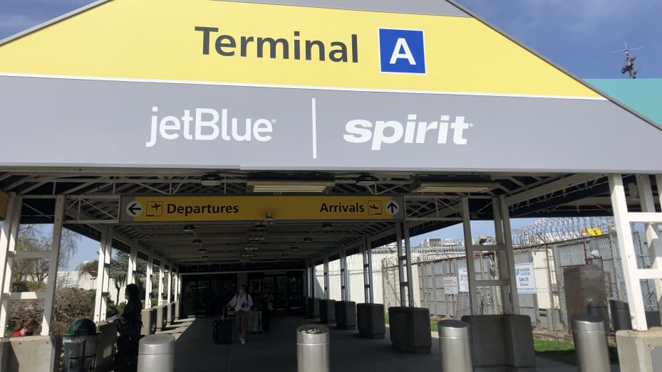 LaGuardia International Airport Terminal A for JetBlue and Spirit Airlines in New York.