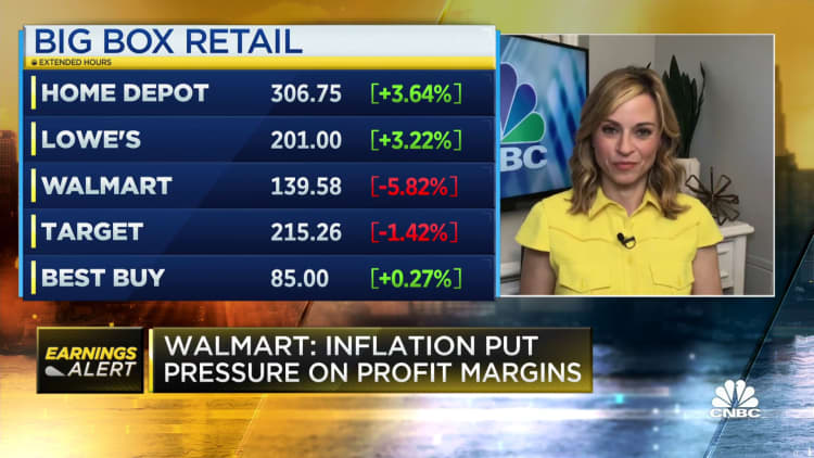 Walmart earnings miss estimates as inflation puts pressure on profit margins