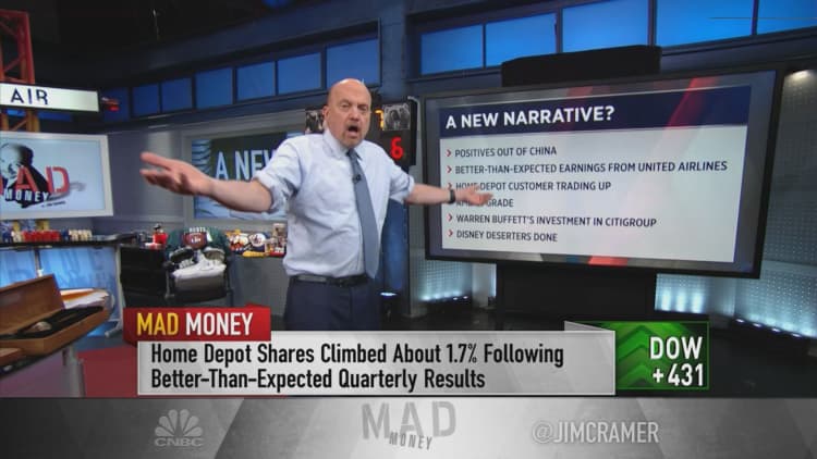 Expect a rally Wednesday if there's good news from retail giants and China, Jim Cramer says