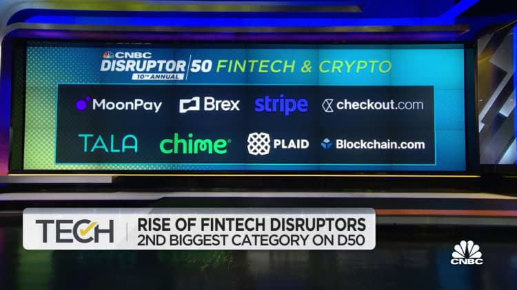 Fintech becomes second biggest group in CNBC Disruptor 50 list