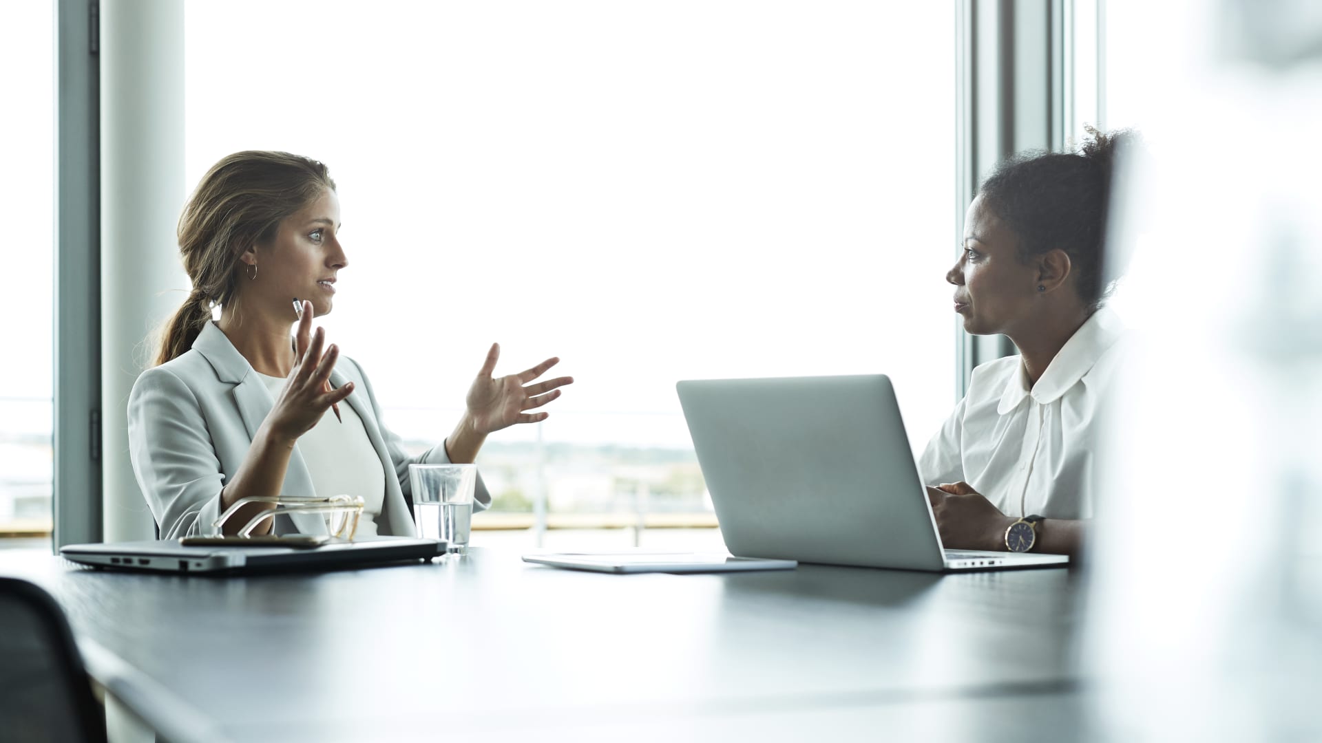Businesswomen having discussion in conference room