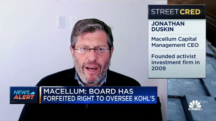 This is such a failure of leadership and governance at Kohl's, says Macellum Capital's Jonathan Duskin