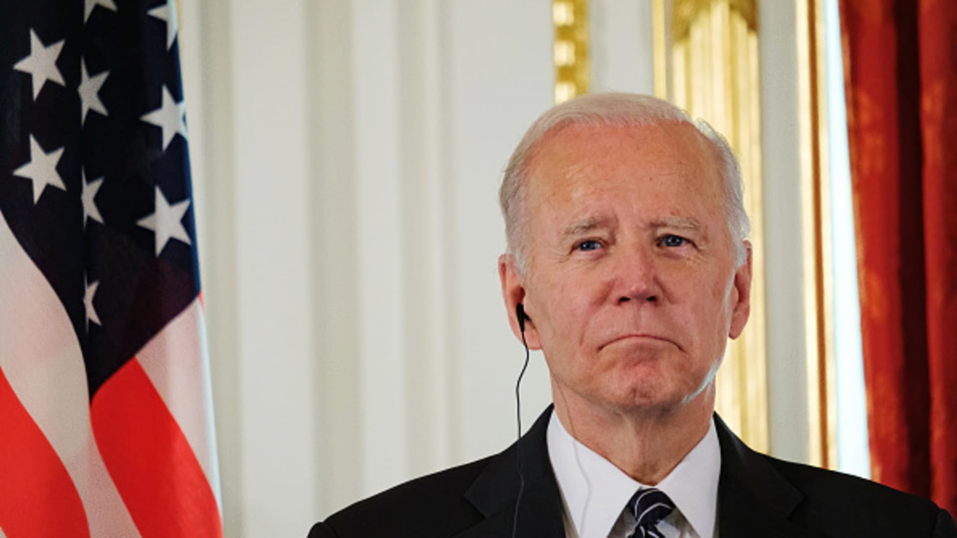 Biden on Monday attended a joint press conference with Japanese Prime Minister Fumio Kishida in Tokyo, Japan.
