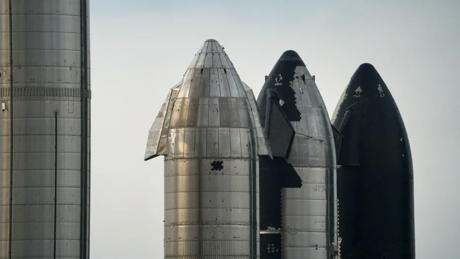 Starship prototypes are pictured at the SpaceX South Texas launch site in Brownsville, Texas, U.S., May 22, 2022. Picture taken May 22, 2022. REUTERS/Veronica G. Cardenas