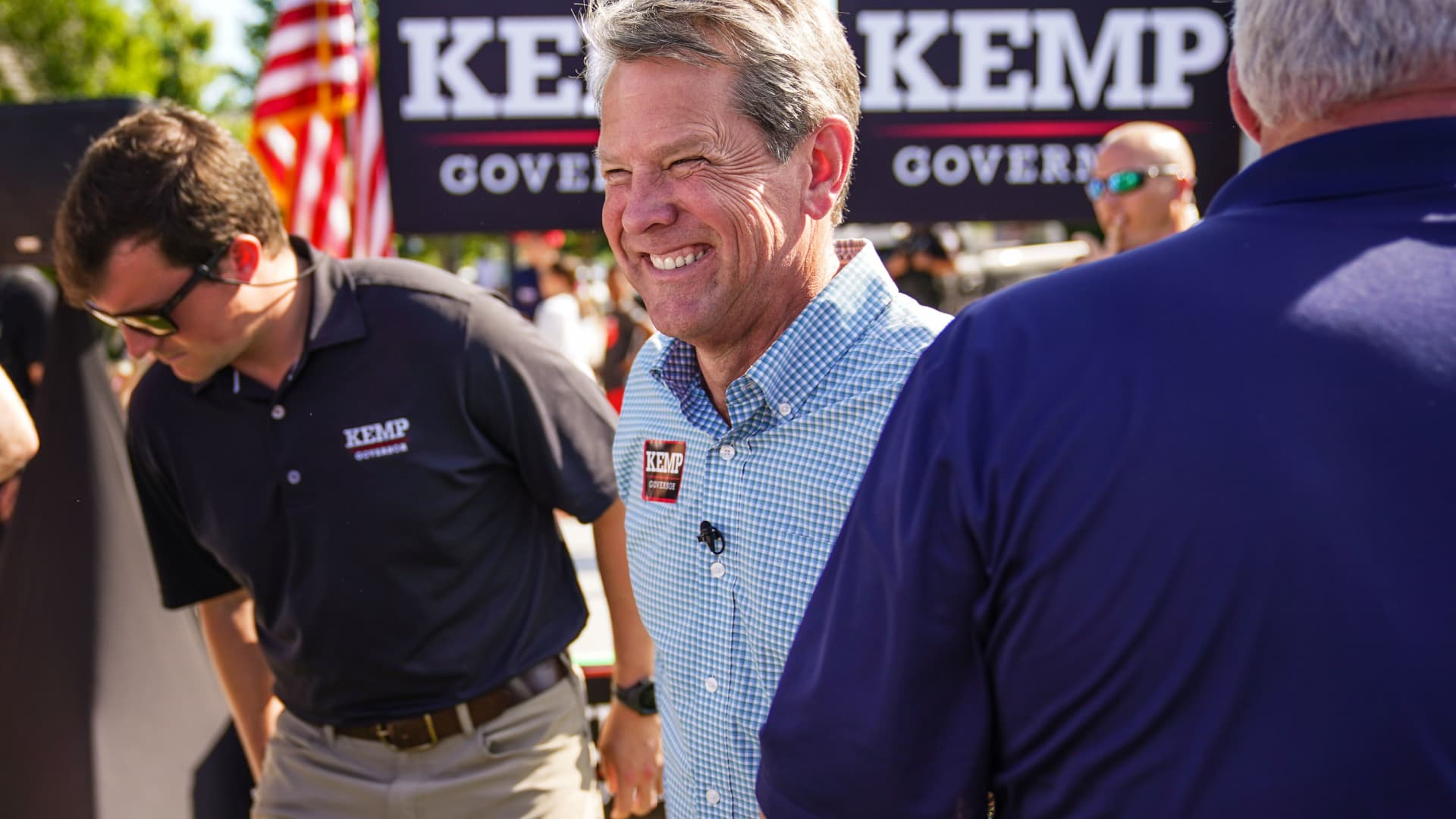 Georgia Gov. Brian Kemp beats Trump pick Perdue in GOP governor primary race will face Democrat Abrams NBC projects – CNBC
