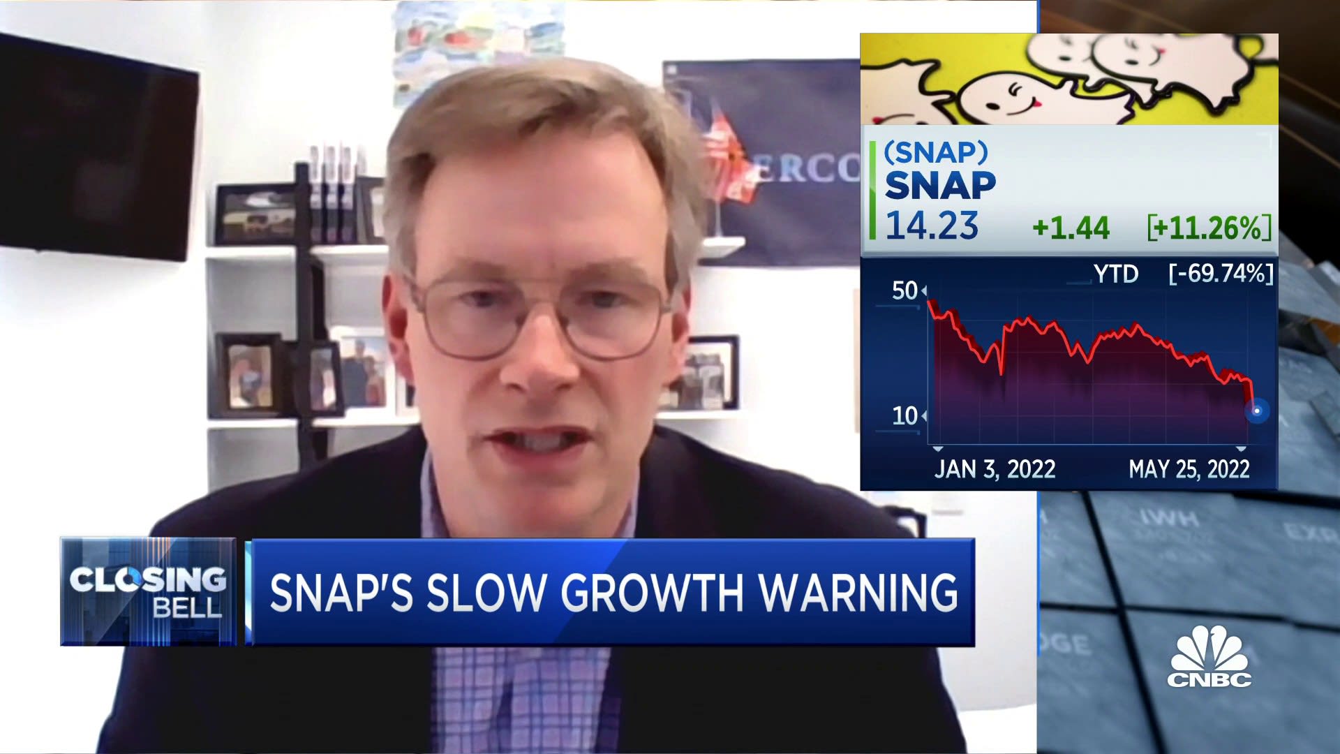 Snap has substantial exposure to brand advertising that'll hurt more than performance marketing, says Evercore's Mahaney