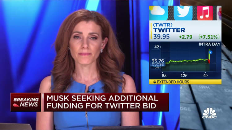 Musk seeks additional funding for Twitter bid