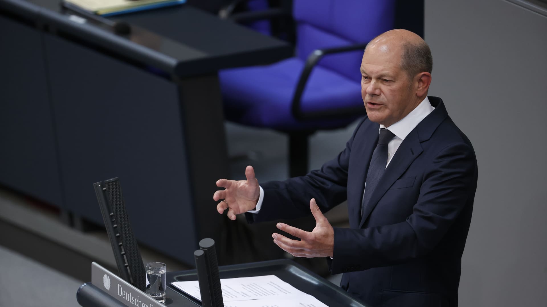 Scholz says Germany will supply Ukraine with the IRIS-T air defence system.