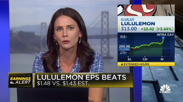 Lululemon reports earnings beat, revenue up, as well