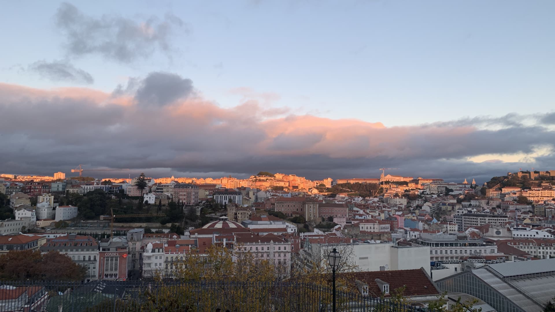 The Miradouro de São Pedro de Alcântara is a perfect spot to admire Lisbon at dusk. Alex Trias and his family bought an apartment in the city for a little over €500,000 in 2015.