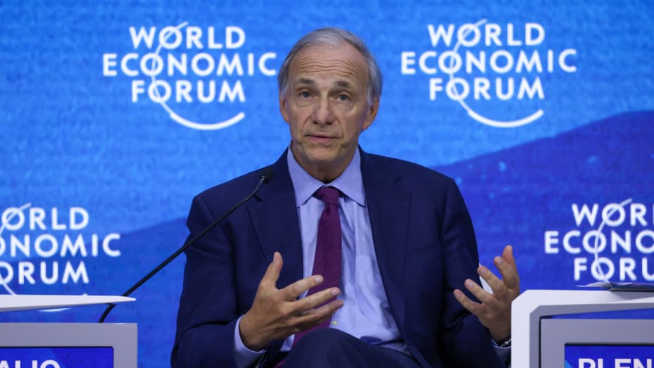 Ray Dalio, founder of Bridgewater Associates LP, speaks during a panel session on day three of the World Economic Forum (WEF) in Davos, Switzerland, on Wednesday, May 25, 2022.