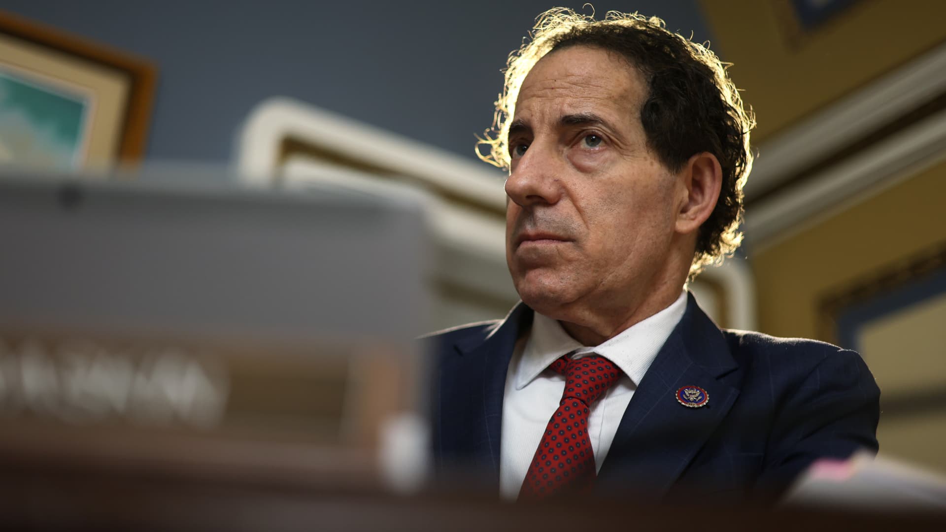U.S. Rep. Jamie Raskin (D-MD) listens during a meeting of the House Rules Committee at the U.S. Capitol June 7, 2022 in Washington, DC.