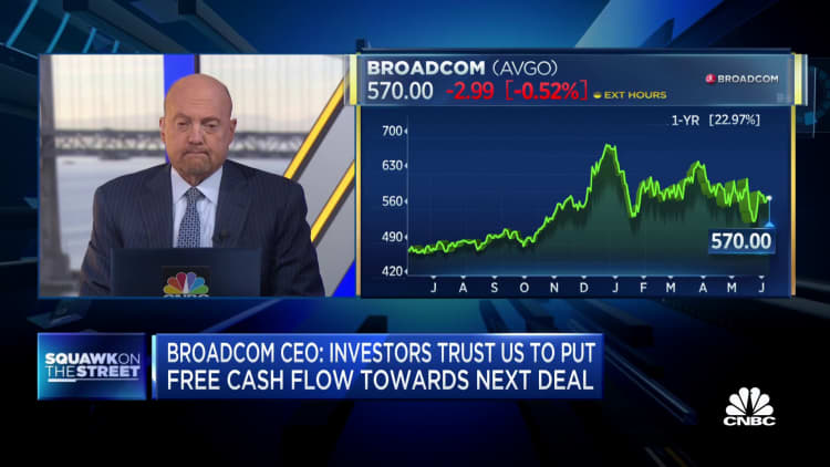 Jim Cramer explains why it's not a good idea to sell Broadcom shares