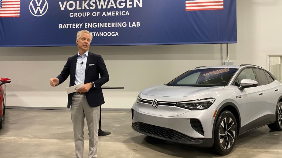 Scott Keogh of Volkswagen of America at the VW plant in Chattanooga, TN, June 8, 2022.