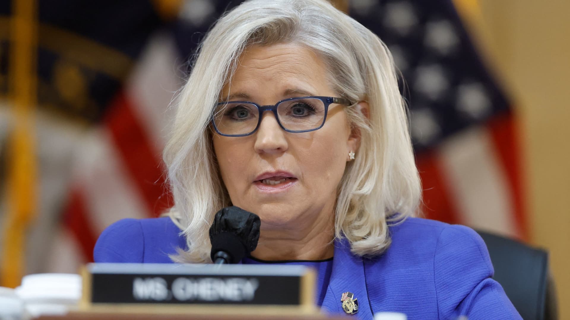 Committee Vice Chair U.S. Representative Liz Cheney (R-WY) gives her opening statement during the public hearing of the U.S. House Select Committee to Investigate the January 6 Attack on the United States Capitol, on Capitol Hill in Washington, U.S., June 9, 2022.