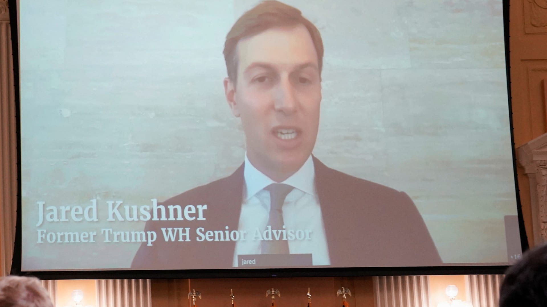 Former White House senior adviser Jared Kushner is seen on video during the hearing of the U.S. House Select Committee to Investigate the January 6 Attack on the United States Capitol, on Capitol Hill in Washington, U.S., June 9, 2022.