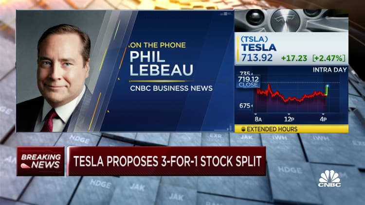 Tesla proposes 3-for-1 stock split