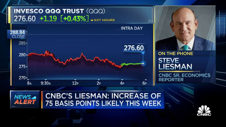 75 bps increase likely this week, per CNBC's Steve Liesman