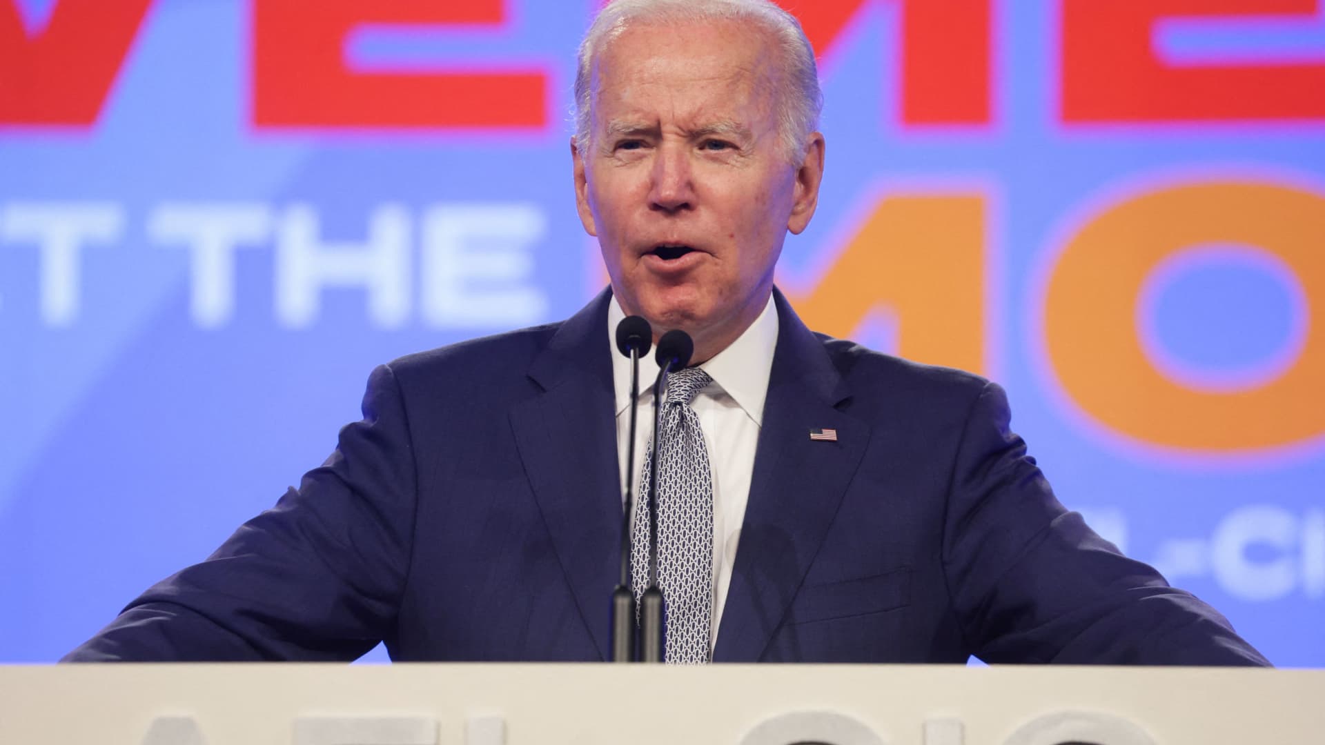 U.S. President Joe Biden delivers remarks at the 29th AFL-CIO Quadrennial Constitutional Convention at the Pennsylvania Convention Center in Philadelphia, U.S., June 14, 2022. 