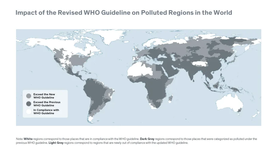 More than 97% of the global population lives in areas where the air pollution exceeds the current recommended guidelines from the World Health Organization.