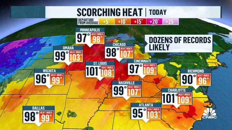 Massive heatwave scorches central and eastern U.S.