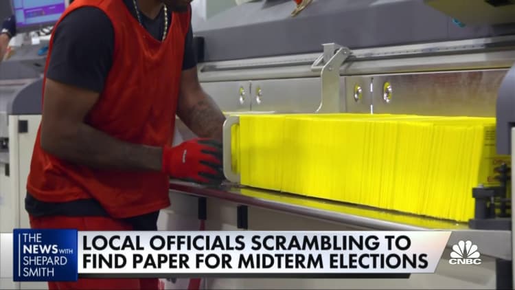 Paper shortage could hit midterm elections