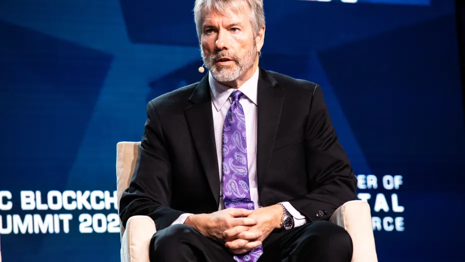Michael Saylor, chairman and chief executive officer at MicroStrategy, speaks during the DC Blockchain Summit in Washington, D.C., US, on Tuesday, May 24, 2022. The summit is gathering the most influential people focused on public policy for digital asset and blockchain innovations, according to the organizers.