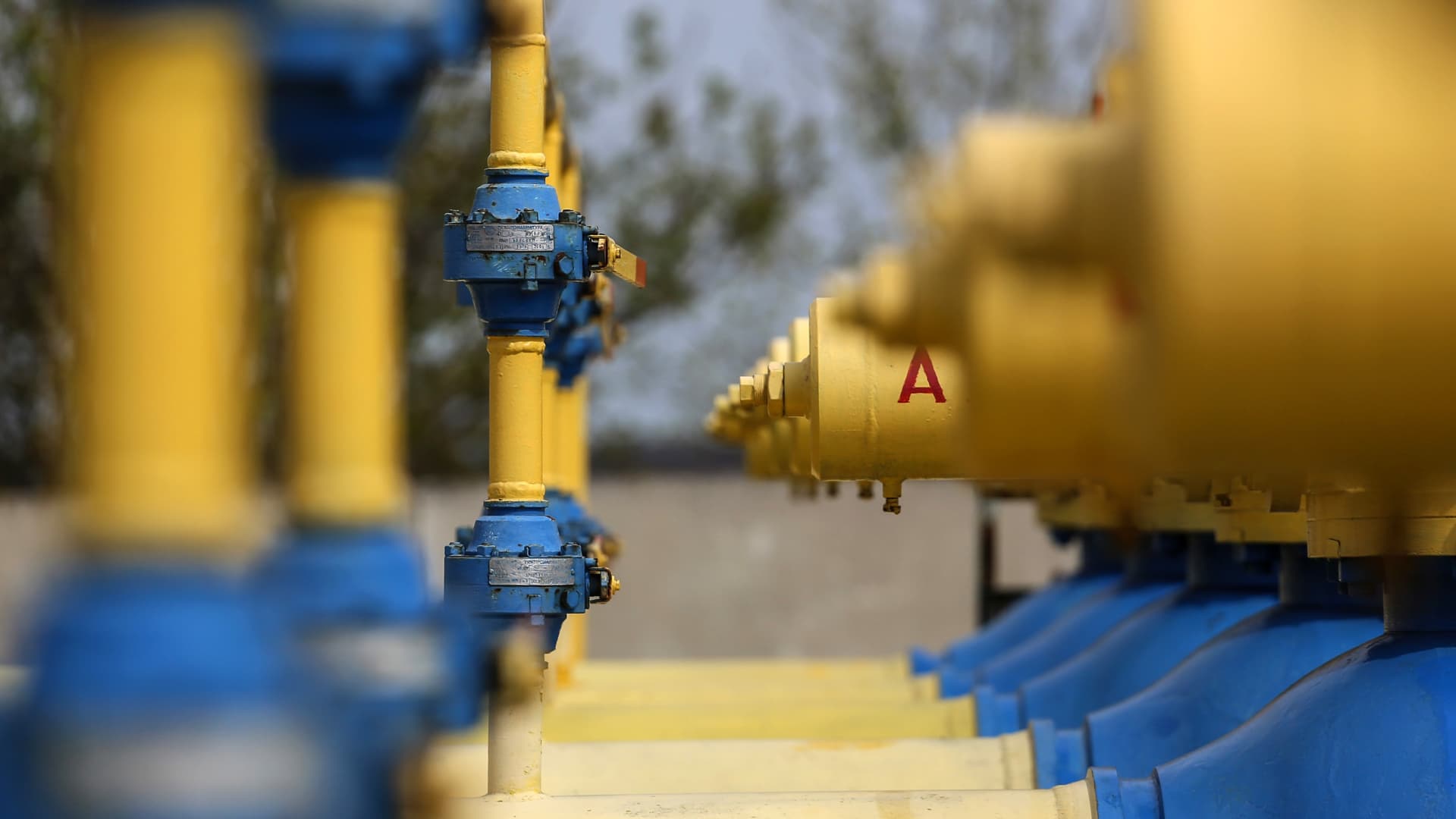 Flow regulator valves at a natural gas measuring station in Moldova.