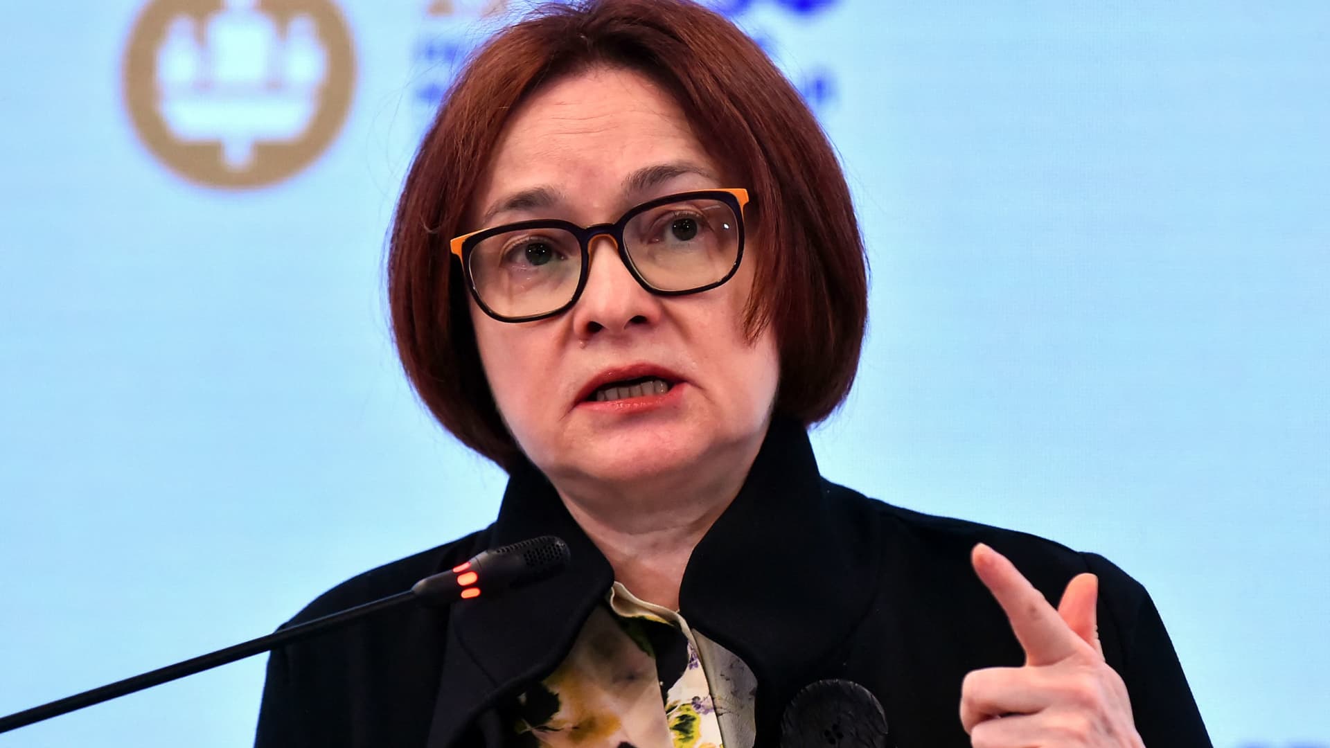 Russia's Central bank chief Elvira Nabiullina attends a session of the Saint Petersburg International Economic Forum (SPIEF) in Saint Petersburg on June 16, 2022.