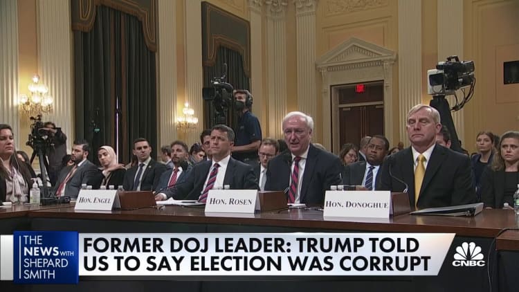 Trump told DOJ leaders to say election was corrupt and to leave it to him, according to witnesses
