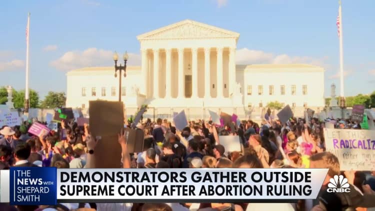Demonstrators gather around the country following Supreme Court's overturning Roe v. Wade
