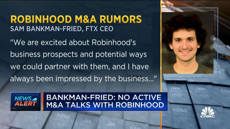 FTX's Sam Bankman-Fried says no M&A talks with Robinhood