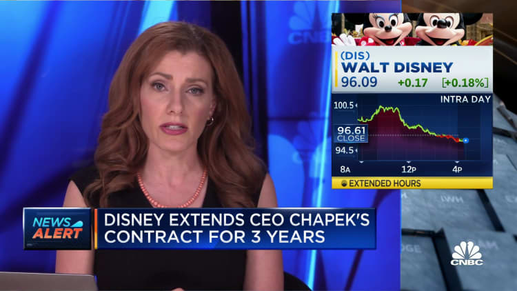 Disney extends CEO Bob Chapek's contract for another 3 years