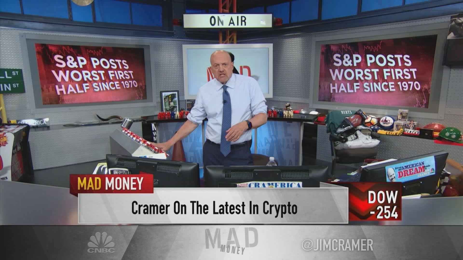 The crypto collapse shows the Fed's job is 'almost complete' against inflation, Jim Cramer says