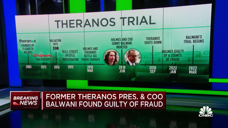 Former Theranos COO Balwani found guilty on 12 counts of fraud