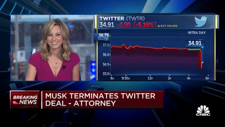 Billionaire Elon Musk wants to end $44 billion deal for Twitter, attorney says