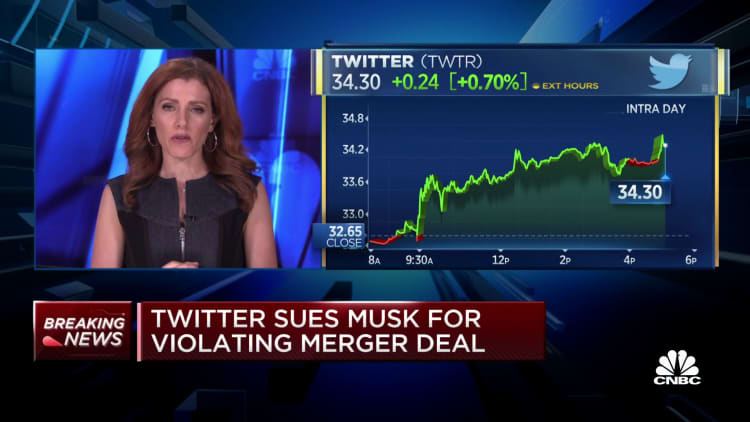 Twitter sues Elon Musk for violating merger deal