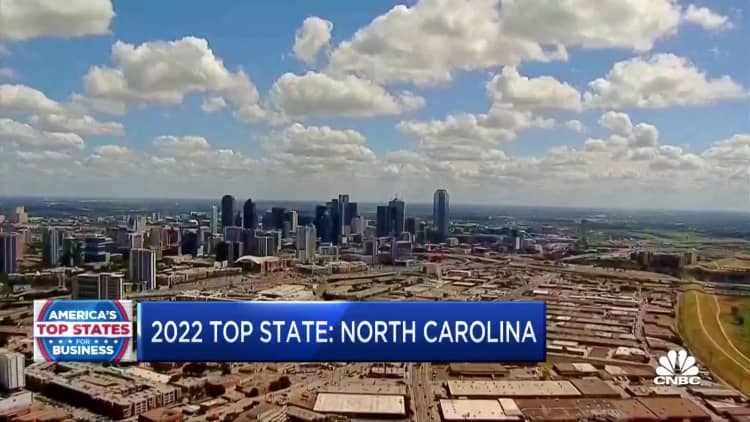 'America’s Top State for Business’ is North Carolina