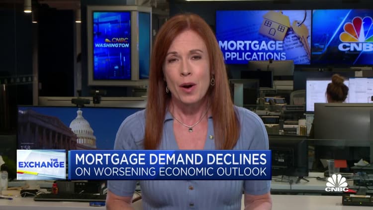 Mortgage demand declines on worsening economic outlook