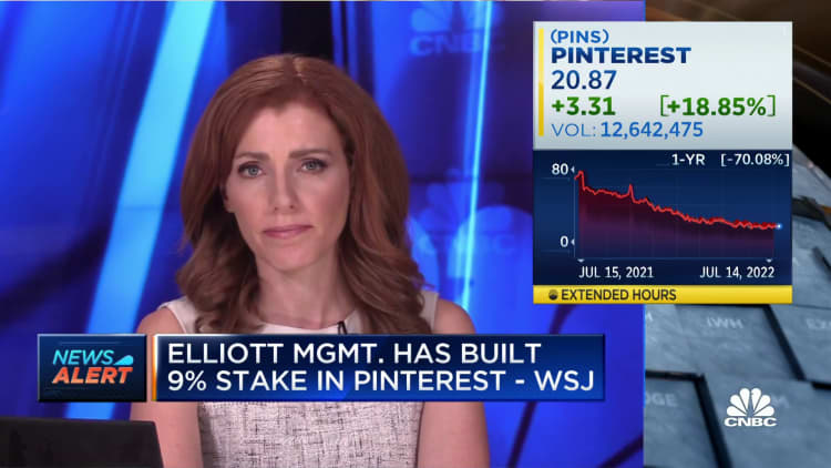 Elliot Management builds 9% stake in Pinterest