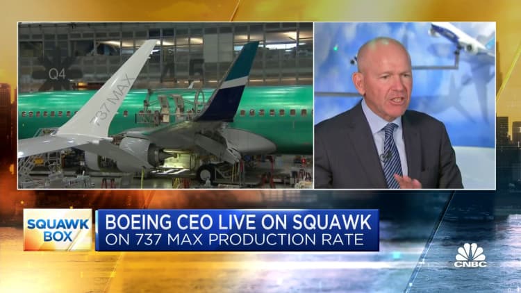 Boeing CEO on supply chain disruptions: Engine constraints will last about 18 months