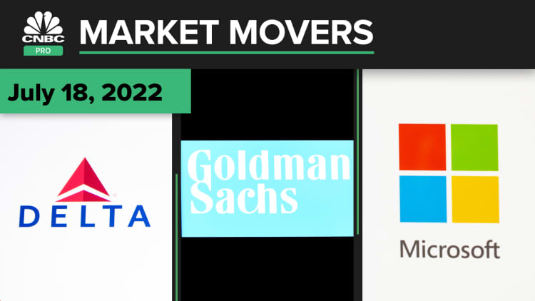 Delta, Goldman Sachs, and Microsoft are some of today's stocks: Pro Market Movers July 18