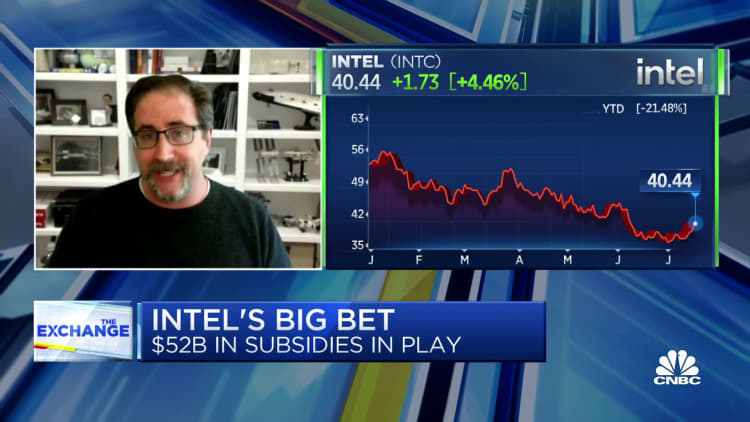 Intel is going to have to spend this money and any help they get from the government helps, says Bernstein’s Rasgon