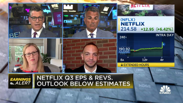 Watch CNBC's full discussion following Netflix earnings, with Shannon Saccocia, Joe Terranova and Alex Kantrowitz