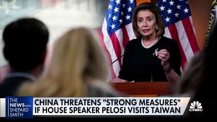 China threatens U.S. over Pelosi trip to Taiwan