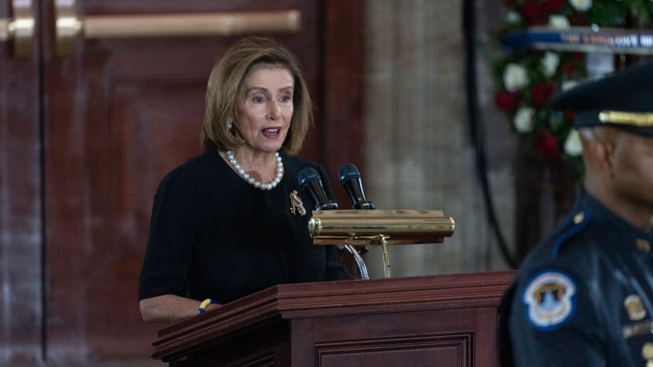 Speaker Nancy Pelosi in Washington, D.C., U.S. on Thursday, July 14, 2022. China will take "resolute and strong measures" should the Speaker of the U.S. House of Representatives Nancy Pelosi proceed with reported plans to visit Taiwan, the Chinese Foreign Ministry said Tuesday.