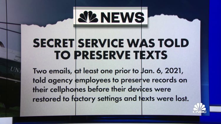 Secret Service agents instructed to save messages before data was erased