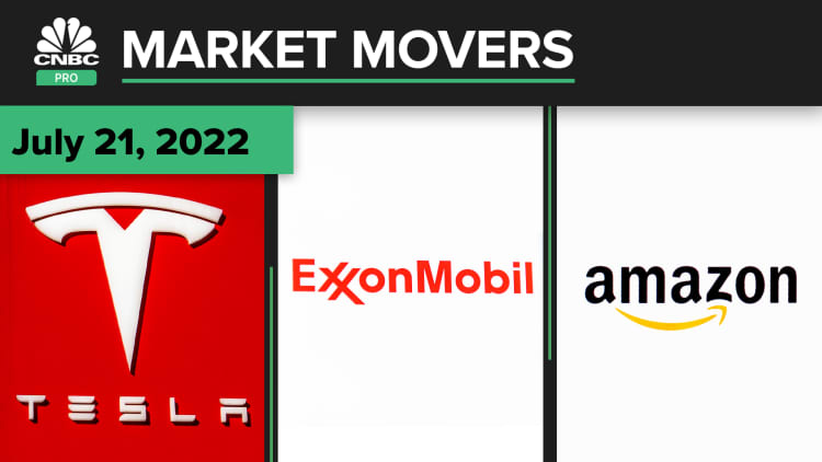 Tesla, ExxonMobil, and Amazon are some of today's stocks: Pro Market Movers July 21